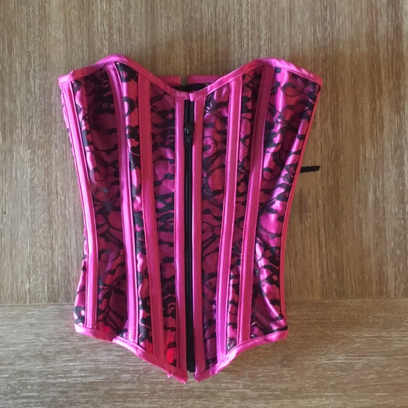 Hoss Other - Pink & black lace corset- XS